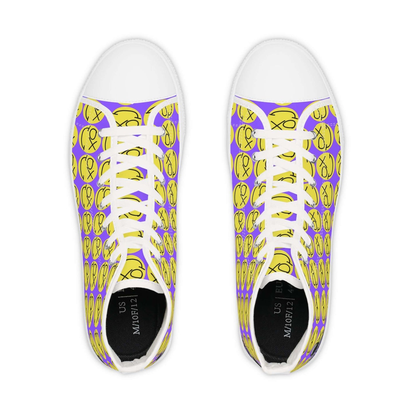 High Top Sneakers - Smile Yellow Street Wearable Art Men's Shoes