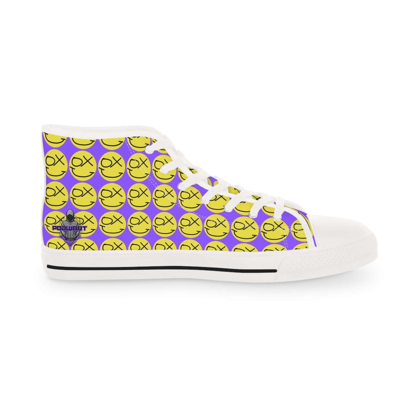 High Top Sneakers - Smile Yellow Street Wearable Art Men's Shoes