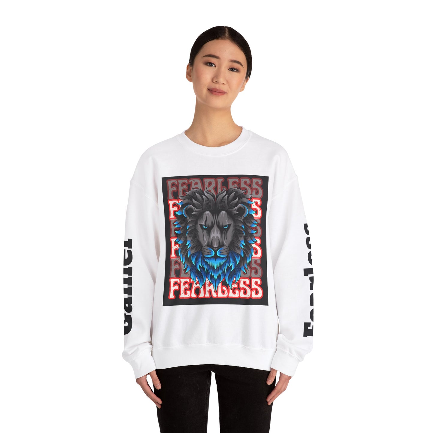 Fearless Lion Graphic Crewneck Sweatshirt