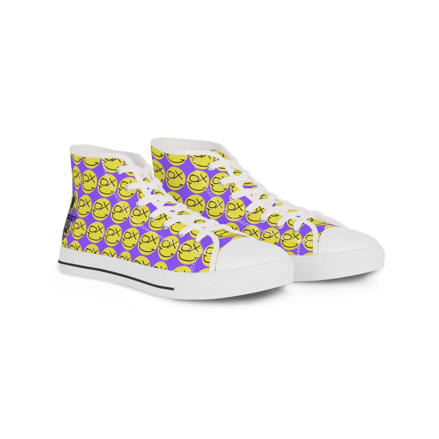 High Top Sneakers - Smile Yellow Street Wearable Art Men's Shoes